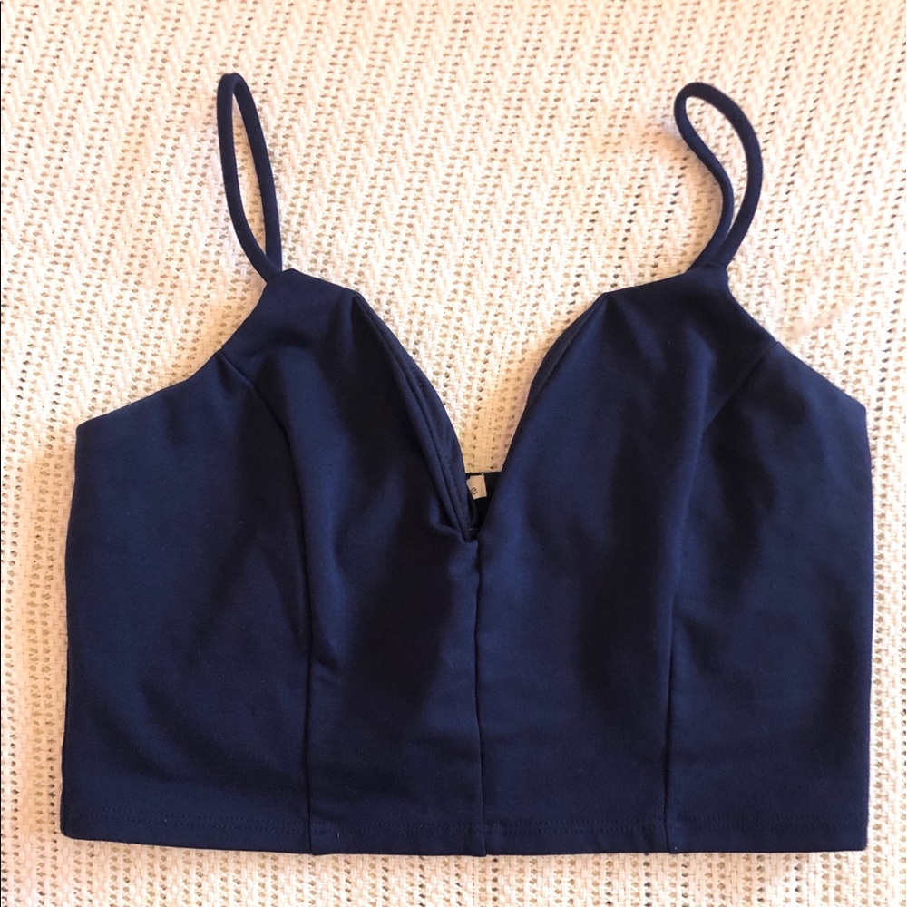 Navy Crop Top and Skirt Set - Picture 5 of 6